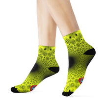 Load image into Gallery viewer, Crew Socks - Yellow Fractal