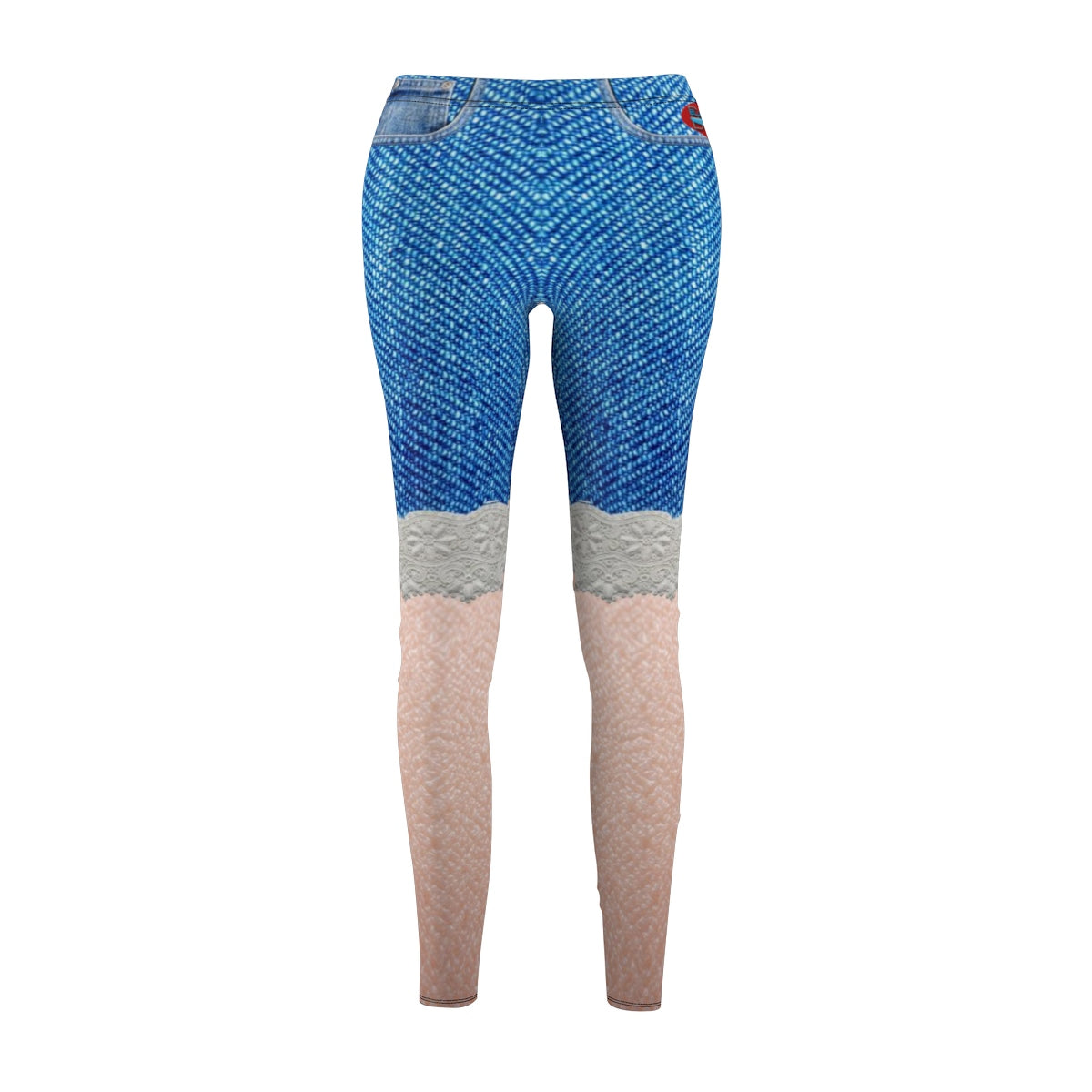 Women's Cut & Sew Casual Leggings - Faux Jean Shorts – Blue Collar