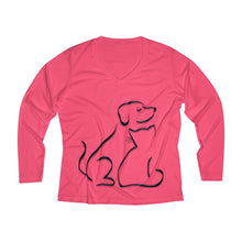 Load image into Gallery viewer, Women&#39;s Long Sleeve Performance V-neck Tee - Buddies