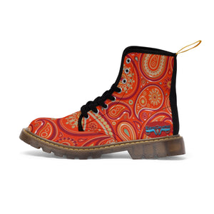 Women's Martin Boots - Red Paisley