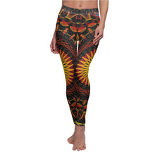 Load image into Gallery viewer, Women&#39;s Cut &amp; Sew Casual Leggings - Orange Spiral