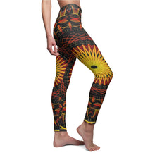 Load image into Gallery viewer, Women&#39;s Cut &amp; Sew Casual Leggings - Orange Spiral