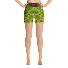 Load image into Gallery viewer, Yoga Shorts - Yellow Fractal
