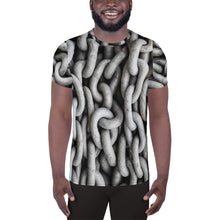 Load image into Gallery viewer, AOP Men&#39;s Athletic T-shirt - Anchor Chains