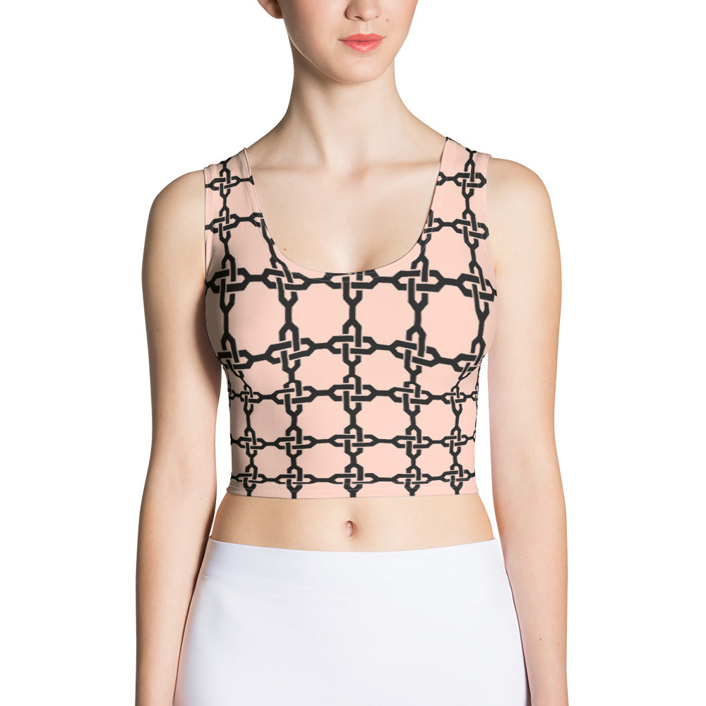 Sublimation Cut & Sew Crop Top - Pink Anchor