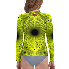 Load image into Gallery viewer, Youth Rash Guard - Yellow Fractal
